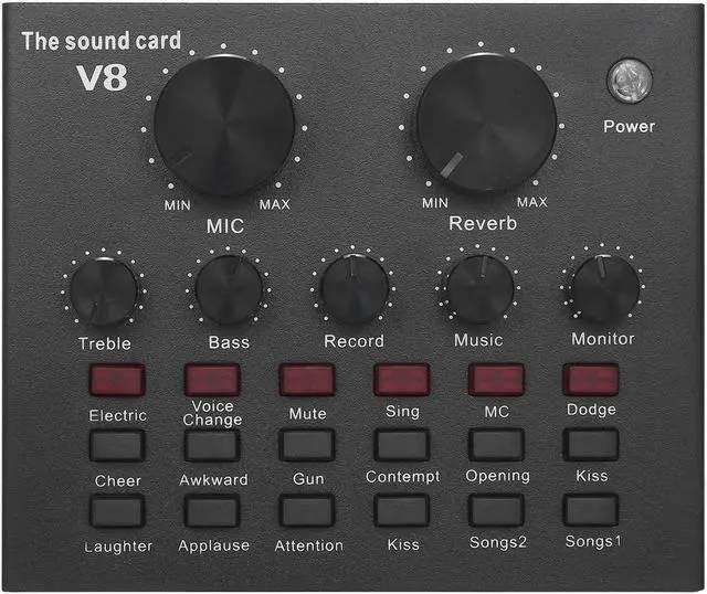 Alt view image 3 of 5 - Mobile Phone Sound Card Bluetooth Microphone Live USB External Sound Card DSP Chip 12 Sound Effects for Phone Computer PC