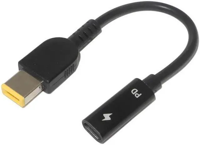 Alt view image 2 of 5 - Power Supply Adapter Cable USB Type-C Female To Square Tip Male Plug Converter For  Thinkpad USB C Cable Cord