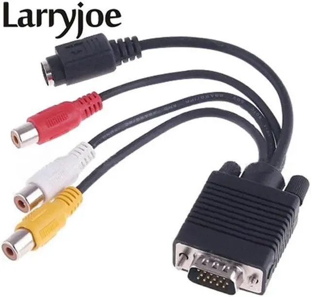 Main image of VGA to S Video 3 RCA Female Converter Composite AV TV Out Adapter Cable for PC Laptop Tablet Notebook