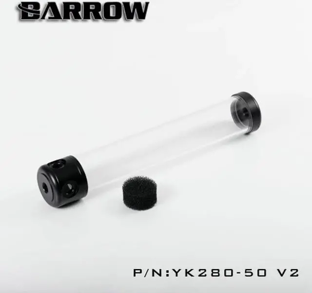 Alt view image 4 of 5 - YK-50V2 50mm Diameter Acrylic Cylindrical Tanks Transparent Wall 130/180/230/280mm Length Water Cooling Reservoir