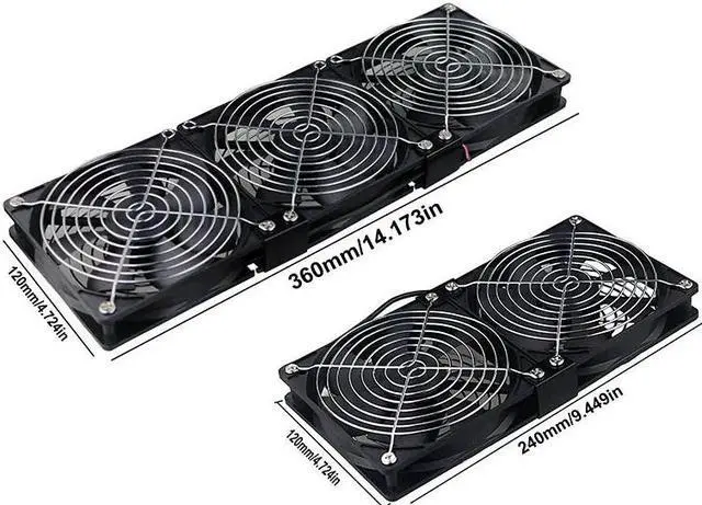 Alt view image 2 of 5 - 120mm 3000RPM Fan cooling With controller 12cm 12V 220V Btc Machine Chassis Workstation Cabinet Radiator Server fan