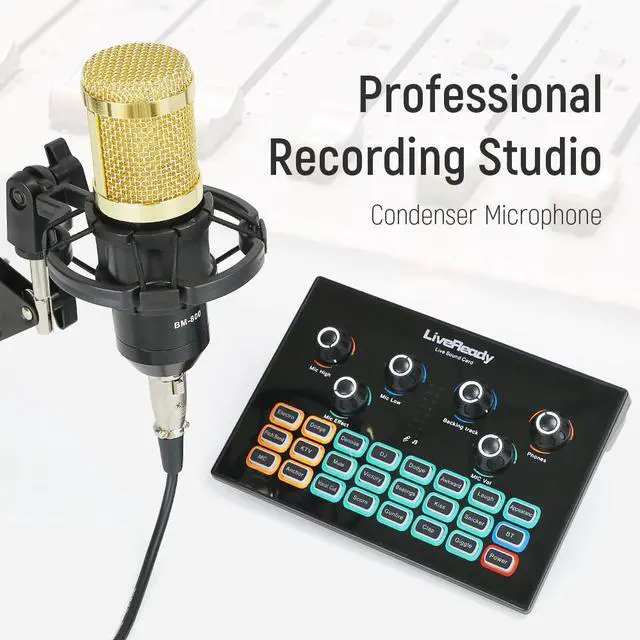 Main image of Recording Studio bm 800 Microphone Sound Card Voice Changer bm800 Condenser Microphone for PC Computer /with Stand