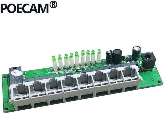Main image of 8Port Fast Network Ethernet Switch HUB Module RJ45 90 or 180 degree UTP 2 Type LED Board PCBA Mini Size Length 140MM Width 41MM