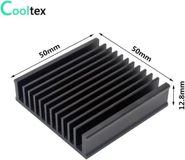 Alt view image 2 of 5 - 3pcs Aluminum Heatsink 50x50x12.8mm Heat Sink Radiator Cooling for Electronic Chip IC LED computer With Thermal Conductive Tape