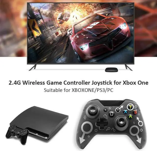 Alt view image 4 of 5 - 2.4GHz Game Controller for Xbox One PS3 PC Games Joystick Gamepad with Dual Motor Vibration 6-Axis Handle