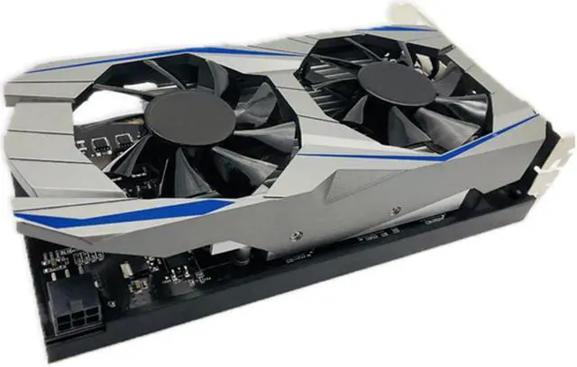 Alt view image 4 of 5 - 4GB DDR5 Graphics Card Silver blue 128Bit HDMI DVI VGA GPU Game Video Card For  PC Gaming