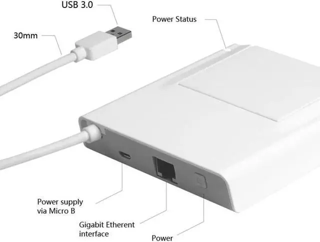 Alt view image 3 of 4 - 3.0 Ethernet Adapter Hub network  3.0 to Gigabite 1000M ethernet RJ45 Lan cable adapter AX88179 chipset for NS Switch