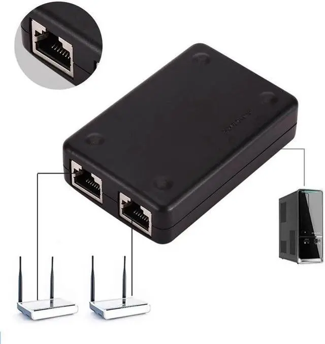 Alt view image 3 of 5 - RJ45 Network Switch, Freely Switch Between Internal and External Networks, Computer Network Sharing Device