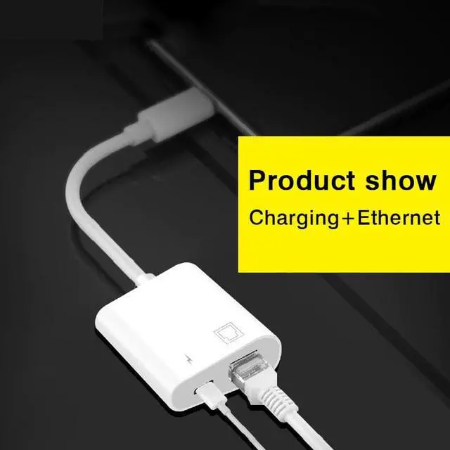 Alt view image 2 of 5 - Lightn-ing To Ethernet Function Adapter For iPhone iPad iPod Touch Device Switch To Wired Network Fast Charging Converter