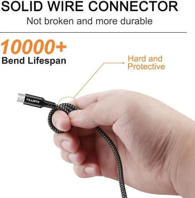 Alt view image 2 of 5 - USB Cable 2.4A Fast Data Sync Charging Cable Andriod usb Mobile Phone Cables For   LG 3pack(1m/2m/)