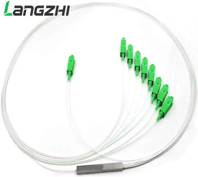 Alt view image 3 of 5 - 10pcs/lot 0.9mm Steel Tube Fiber Optic PLC Splitter 1x8 SC/APCMini Blockless 1*8 Sc APC Connector Fiber Optic PLC Splitter