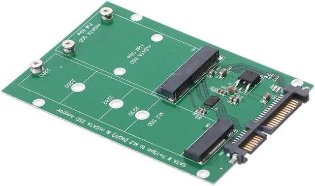 Alt view image 4 of 5 - 1PC mSATA & M.2 (B-Key NGFF) 2in1 Sized Multiple SSD to SATA 3 III Adapter Converter 9.9*6.6cm