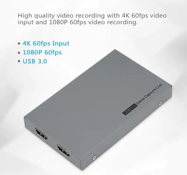 Alt view image 2 of 5 - 269 USB 3.0 Video Game Capture Box 1080P HD for Live Video Support 4K Video Input and Output MIC Input Gamepad Audio Input