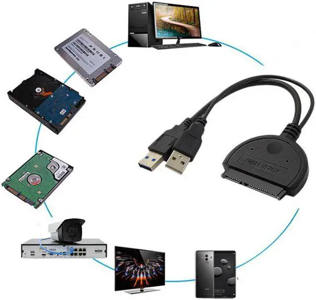 Alt view image 4 of 5 - USB 3.0 To Sata Adapter Converter Cable USB3.0 Cable Converter Sata To Usb Rj45 Connector Male Member Sata Usb