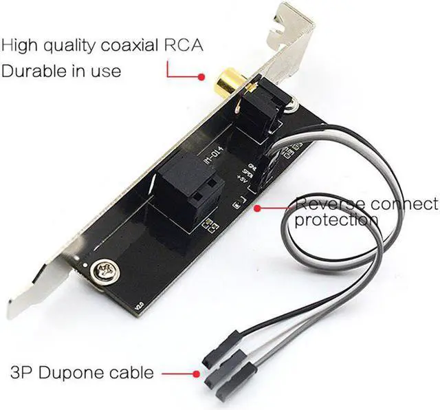 Alt view image 3 of 5 - 24BIT192KHz SPDIF Daughter Card Optical Fiber Coaxial Digital Sound Card Baffle DAC DTS Decoder for General Motherboard
