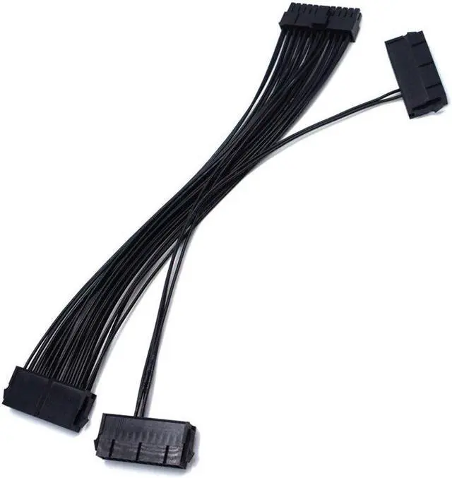 Main image of 24Pin Dual PSU Power Extension Cable PC Three Power Supply Synchronization Cable Connector 12.6 Inches / 32cm