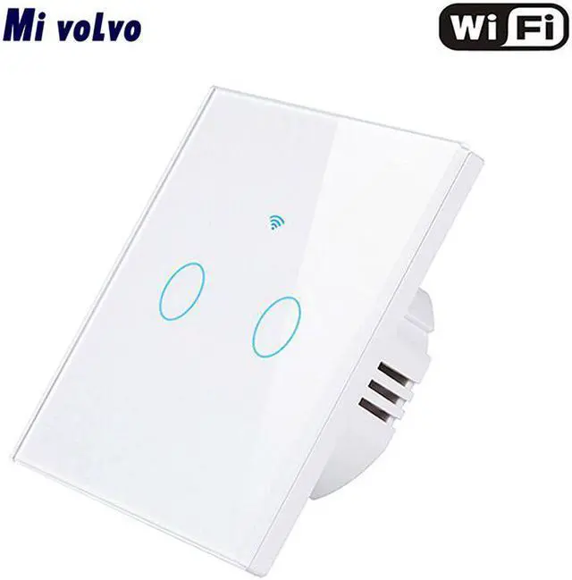 Main image of Smart touch switch WIFI network APP remote control EU standard 1/2/3gang tempered glass panel wall sticker light switch