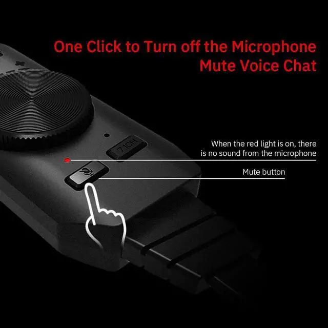 Alt view image 5 of 5 - Profession 7.1 Channel External Sound Card for Computer Audio Interface Microphone USB Sound Card for Gaming Headset Gamer