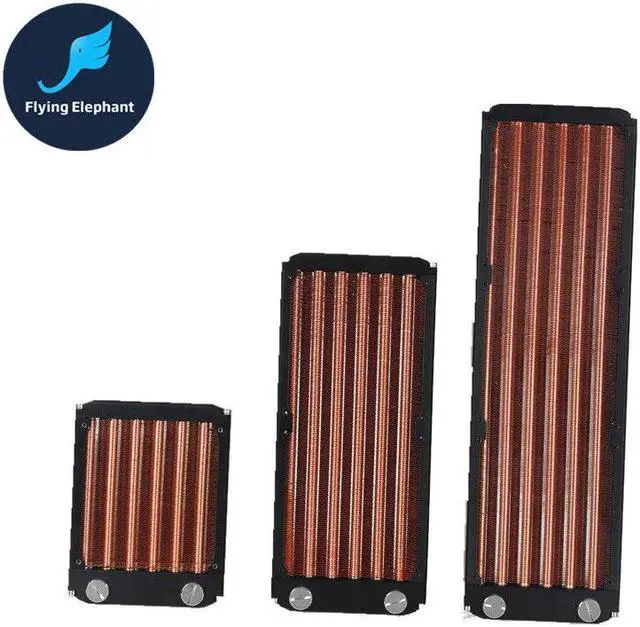 Alt view image 2 of 5 - Arrival Full Copper Water Cooling Radiator 120 240 360 Red Fin Copper Water-Board Cold Row