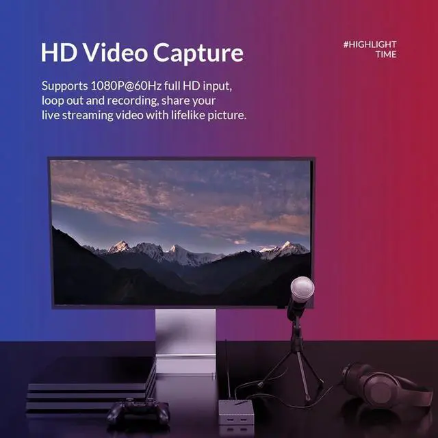 Alt view image 5 of 5 - Video Capture Card HD 1080P@60Hz HDMI to USB3.0 Record Game Live Streaming Broadcast Local Loop Out for PC PS3 PS4