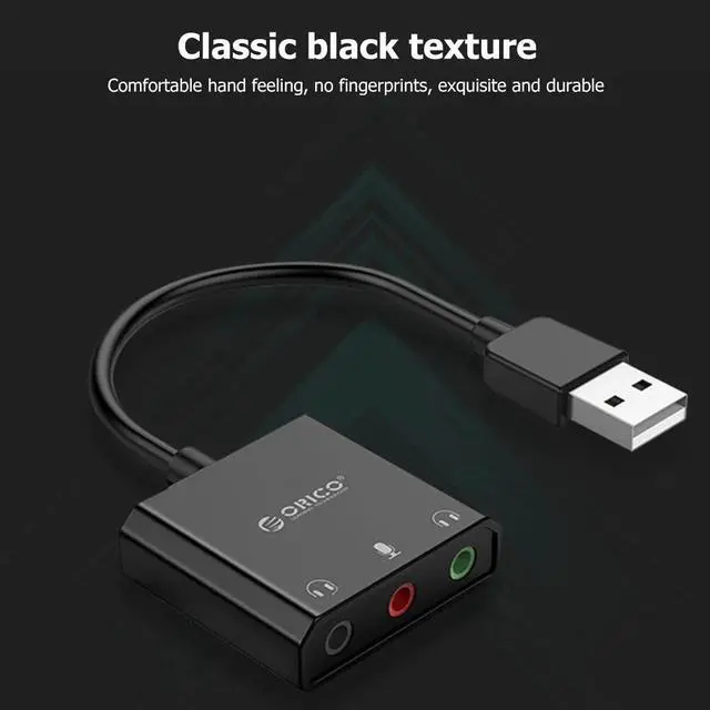 Main image of USB Audio Adapter for Computer Headset  USB 2.0 External Stereo Sound Card Sound Card Converter Adapter