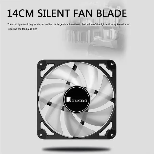 Alt view image 3 of 5 - Computer Case Water Cooling System Waterblock FR140S 14cm PC Case Cooling Fan 5V 3 Pin ARGB 4 Pin PWM Chassis Cooler