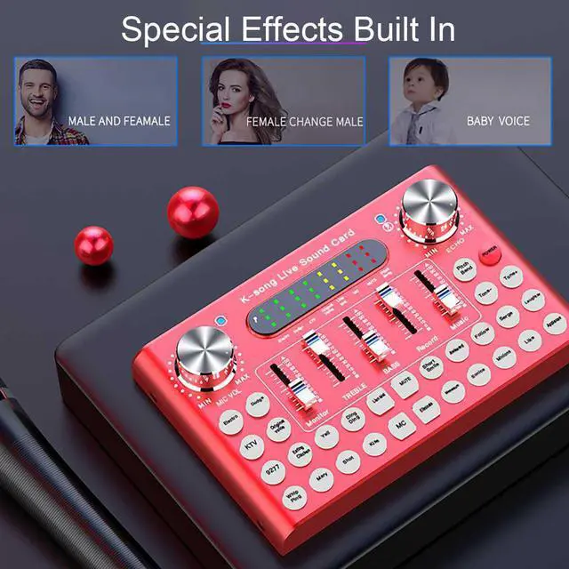 Alt view image 3 of 5 - 18 Sound Effects Dual DSP bluetooth Live Sound Card Webcast Headset Mic Voice Control for iOS Android Phone Computer