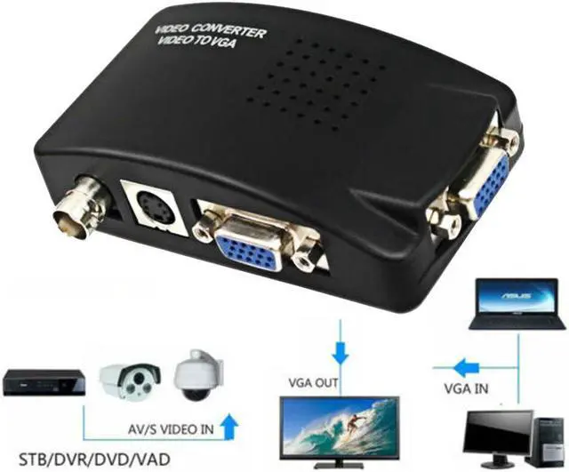 Main image of Converter S-Video VGA to VGA HD 1080P Video Converter Adapter for PC Projector Monitor