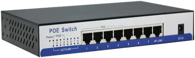 Alt view image 2 of 5 - 8 port 10/100Mbps POE Switch 4port POE and 4port Uplink Total Power 65W wireless AP IP camera network remote equipment