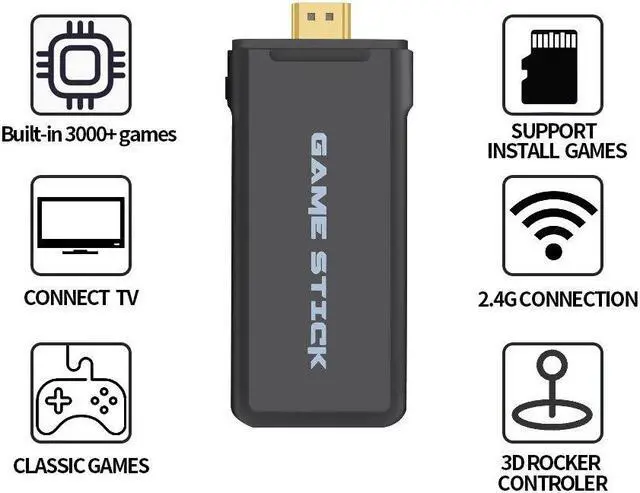 Alt view image 3 of 5 - Game Console HDMI Output Portable 4K TV Video Game Console With 2.4G Wireless Controller Support CPS PS1 Classic Games