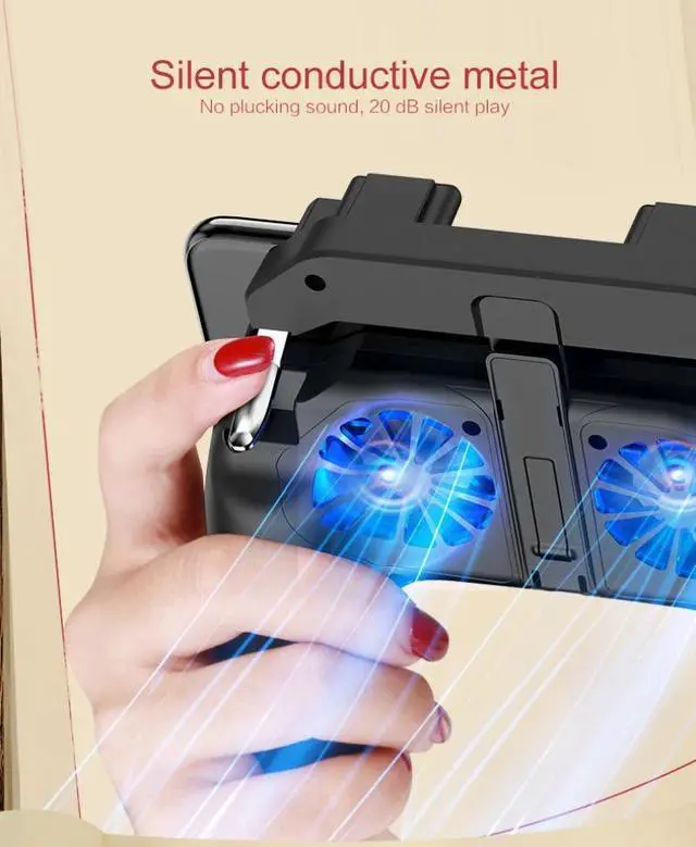 Alt view image 5 of 5 - PUBG Mobile Controller with Double Fan Cooling for Iphone Ios Android Phone Game Pad Fire with 2500mah / 5000mah Power Bank