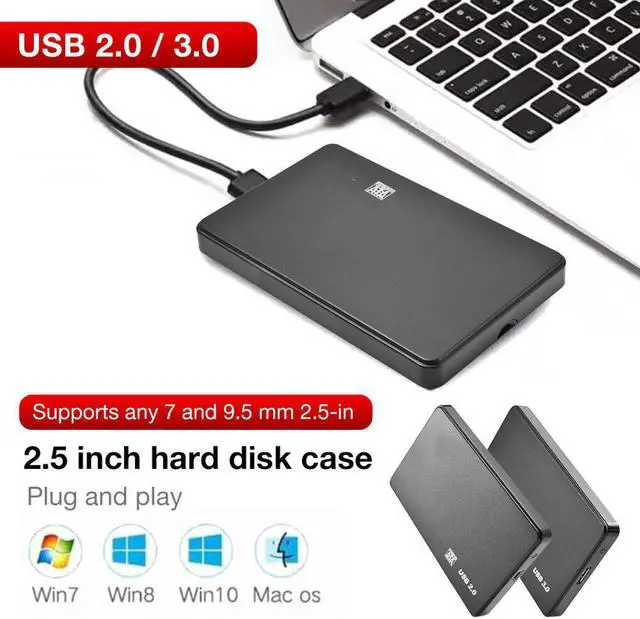 Alt view image 5 of 5 - to USB2.0/3.0 2.5 inch Hard Disk Case External Hard Disk Box with USB Cable HDD Enclosure support 20% UASP acceleration