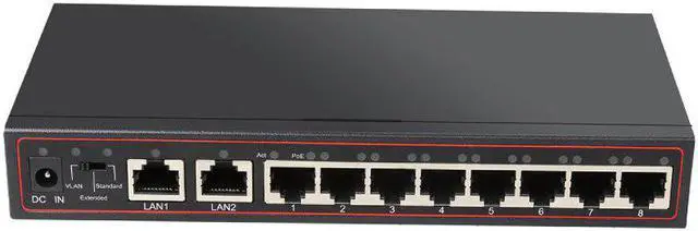 Alt view image 4 of 5 - 10-Port Poe Switch 48 V Power Over Ethernet Network Switch 802.3 AF / to for IP Camera / Wireless AP / CCTV Camera System