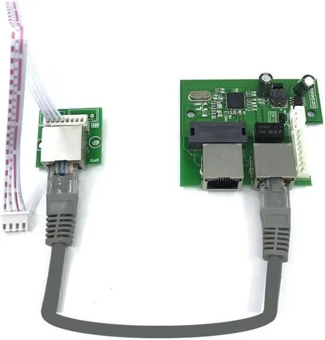 Alt view image 2 of 5 - factory direct mini fast 10 / 100mbps 3-port Ethernet network lan hub switch board 3 rj45 5V 12V 2 rj45 1 * 8pin head port