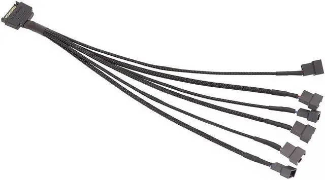Alt view image 2 of 5 - fan cable FAN HUB SATA 15P revolution fan small 4Pin 3Pin net one with six