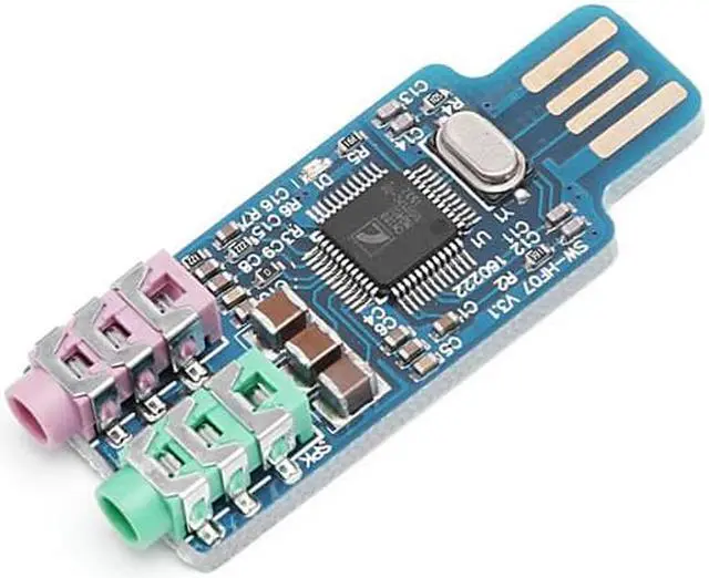 Alt view image 2 of 5 - CM108 USB Drive  Sound Card Laptop Computer External Sound Card Module