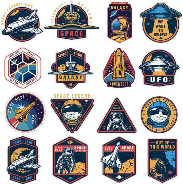 Main image of Patch Ufo Astronaut Thermo Sticker On Clothes Patches For T-Shirt Iron On Transfer For Clothing Stripes Applique Thermal