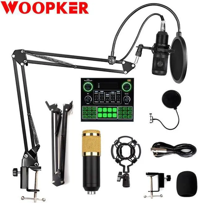 Main image of Microphone BM 800 Mic stand Studio condenser Microphone With Filter V8 Sound Card Vocal Recording KTV Karaoke Microphone