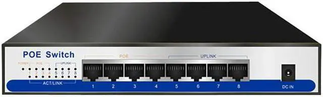 Alt view image 3 of 5 - 8 port 10/100Mbps POE Switch 4port POE and 4port Uplink Total Power 65W wireless AP IP camera network remote equipment
