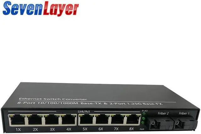 Alt view image 2 of 5 - Optical Media Converter Gigabit Ethernet switch 10/100/1000M 8 RJ45 UTP and 2 SC Port