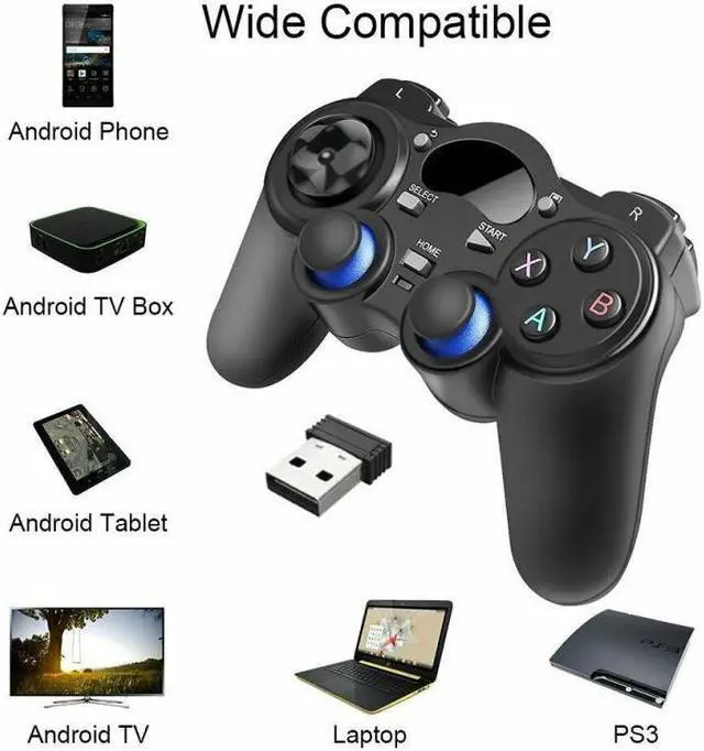 Alt view image 2 of 5 - 2.4G Wireless Gamepad Black Game Controller Joystick For PC Laptop Android TV Box Devices Gamepad Games Accessories