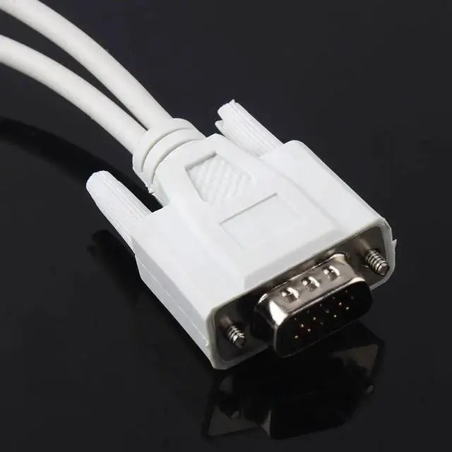 Alt view image 2 of 3 - 15 Pin VGA Male to 2 VGA SVGA Female Adapter Splitter Video Monitor Y Cable#53853