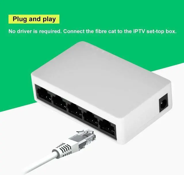 Alt view image 3 of 5 - Hanging Network 5 Port Self Adaptive Splitter Hub Mini Desktop Universal Ethernet Switch Home Full Half Duplex LAN 100 Mbps