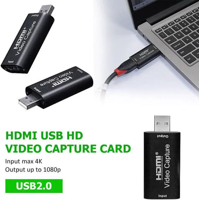 Alt view image 3 of 5 - Mini Vedio Capture Card for PS4 Video Grabber Record Box  Large Memory Input Resolution Camera Recording Live Streaming Card