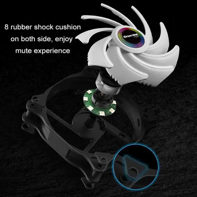 Alt view image 5 of 5 - PC Case ARGB Fan Cooler Kit Aura Sync Cooling Fan 120mm Mute 4pin Hub Computer Case RGB Fan Cooling CPU Cooler For PC
