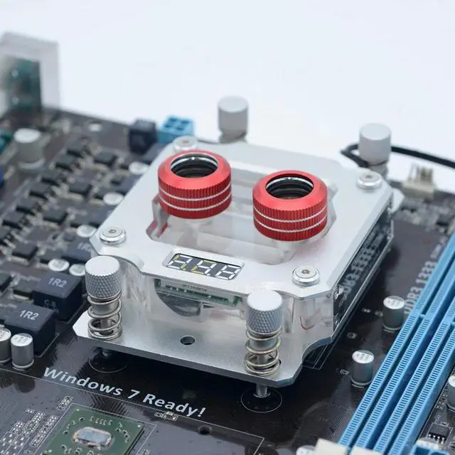 Alt view image 4 of 5 - UPR-2018 Computer PC for CPU AMD AM3 AM4 Water Cooling Block Temperature Sense Motherboard Heatsink