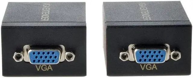 Alt view image 4 of 6 - 1 Pair Receiver Transmitter VGA to RJ45 Extender Repeater by Cat5e/6 up to 60M VGA UTP for PC Laptop Computer Projector
