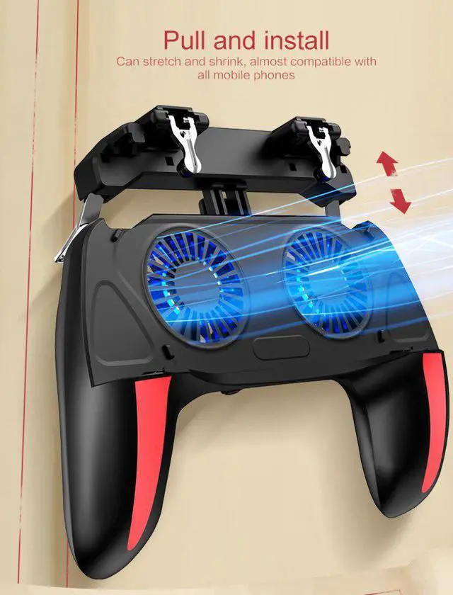 Alt view image 5 of 5 - Gamepad PUBG Controller Double Cool Fan 2500/5000mAh Power Bank Game Controller Joystick Android IOS Mobile Phone Gamepad