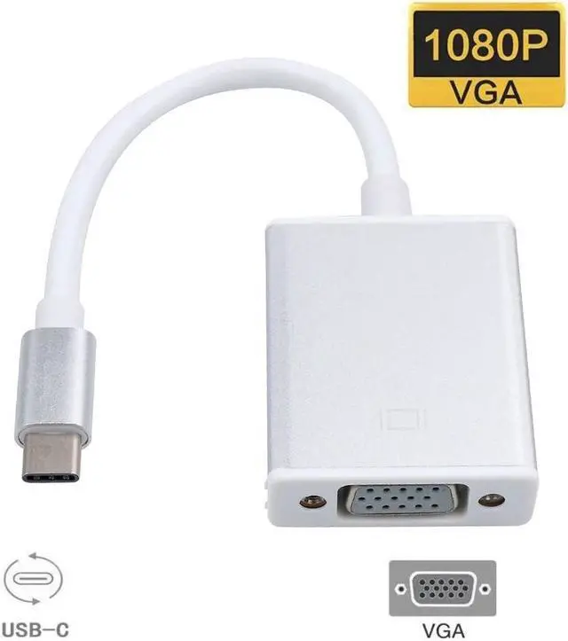 Alt view image 4 of 5 - High Speed USB Type C To VGA USB3.1 Type-C Male To VGA Female Adapter Cable Converter for Macbook Chromebook Pixel Laptop