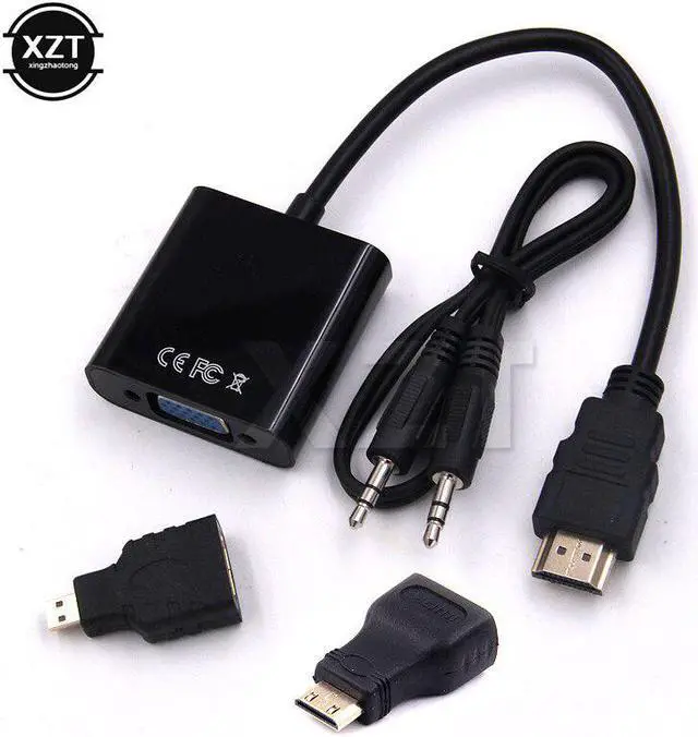 Main image of to vga For PC HDTV Display Projector 1080P for  connector Adapter Audio +MINI  Micro  for  connector cable